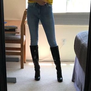 Nine West Womens Quizme Leather Knee High Boot